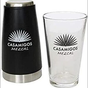 Casamigos Mezcal Tequila Cocktail Shaker Pint Glass 2 piece Set - Black New